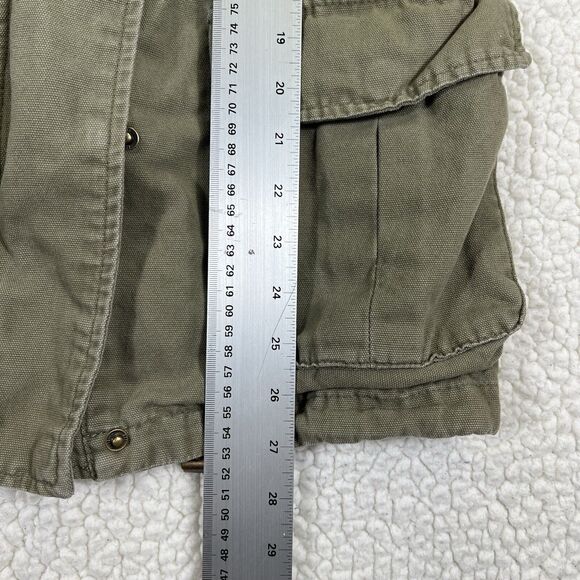 Matty M Womens Utility Field Jacket Green Cotton Size Small Zip Pockets Military - Picture 11 of 11